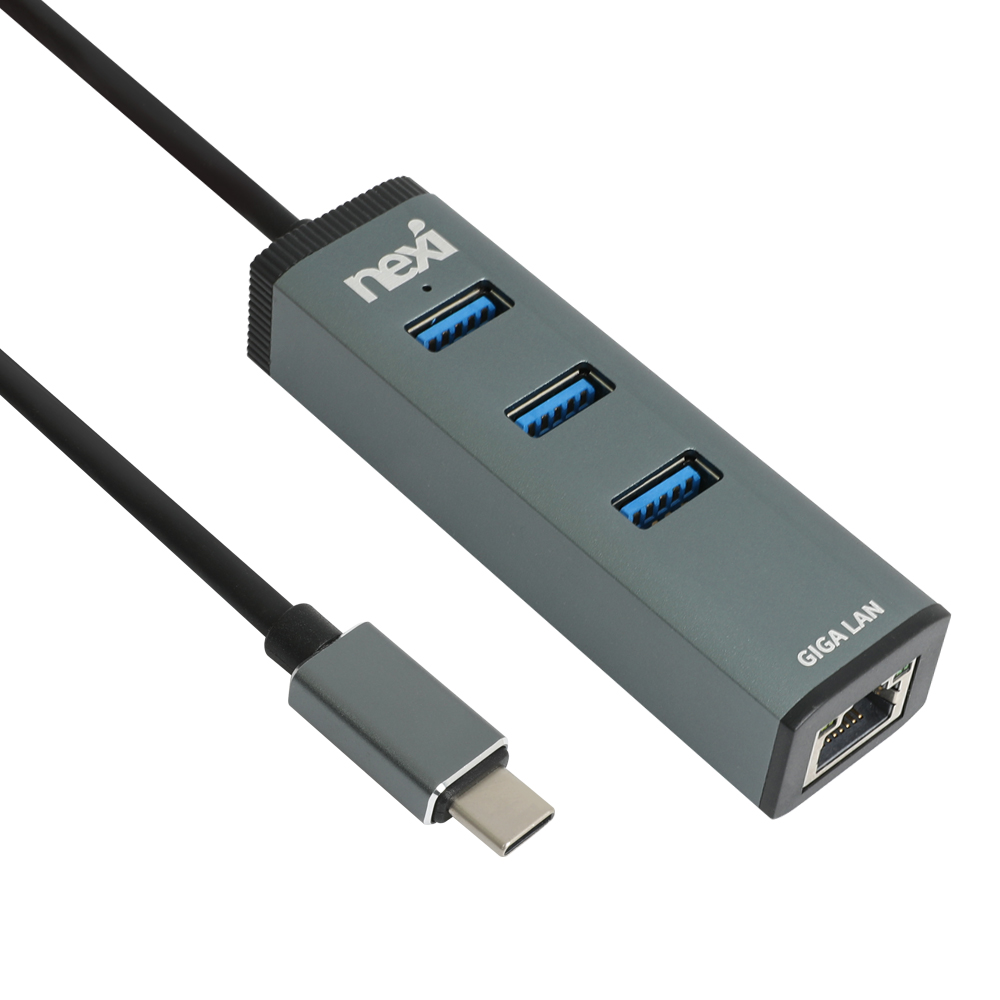 넥시 C타입 USB허브 3포트 기가 랜포트 NX1324