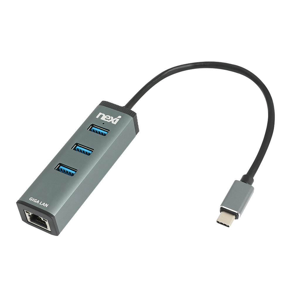 넥시 C타입 USB허브 3포트 기가 랜포트 NX1324