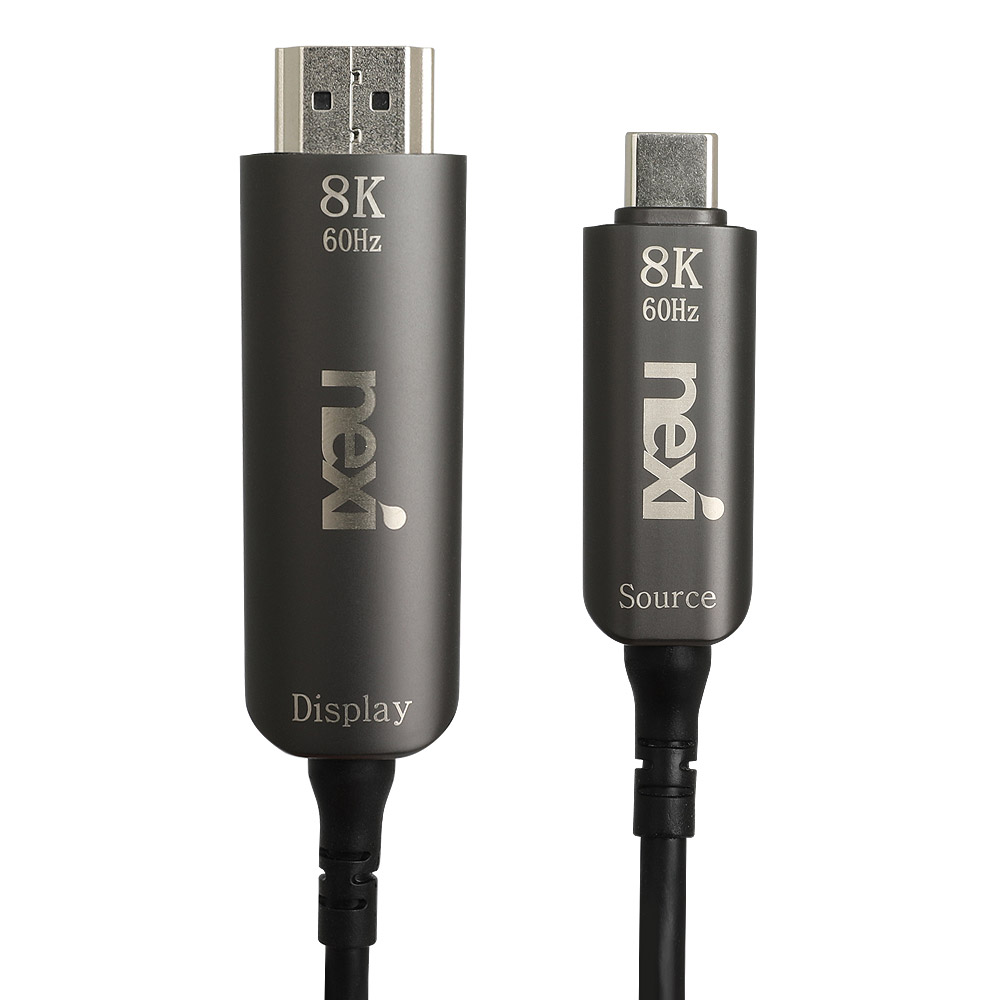 넥시 USB3.1 C타입 to HDMI2.1 AOC 하이브리드 광 케이블 15M NX1356