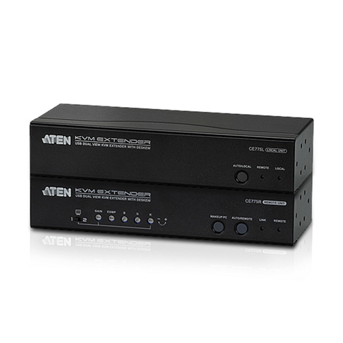 USB 듀얼 뷰 KVM 데스큐 연장기 max 300m CE775