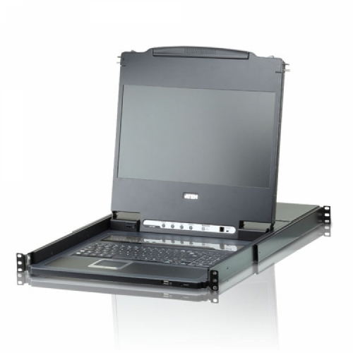 17" Single Rail 8-Port DVI FHD LCD KVM Switch