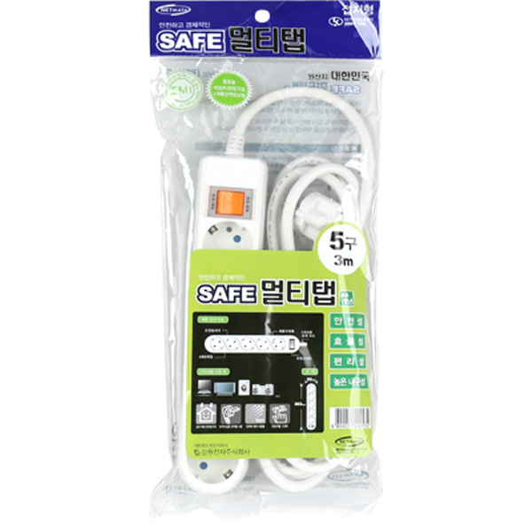 SAFE 멀티탭 NM-SF530 5구 접지 3m