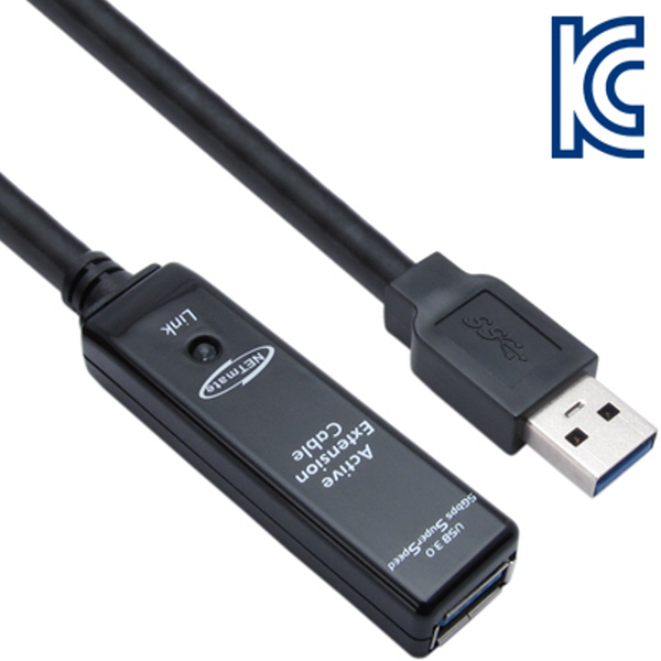 NETmate CBL-302-30M USB3.0 리피터 30m (전원 아답터 포함)