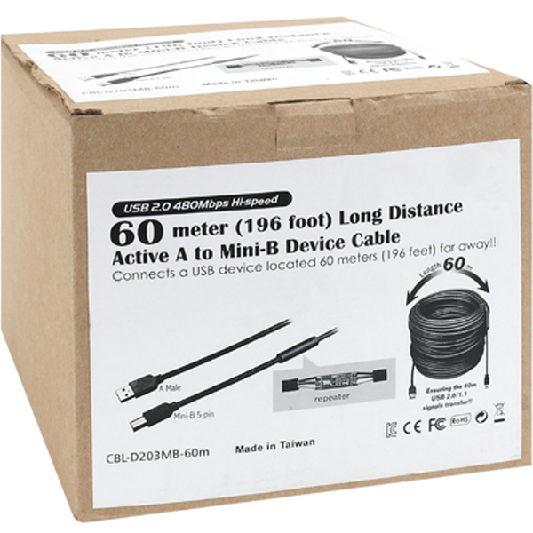 NETmate CBL-D203MB-60M USB2.0 AM-Mini 5P 리피터 60m