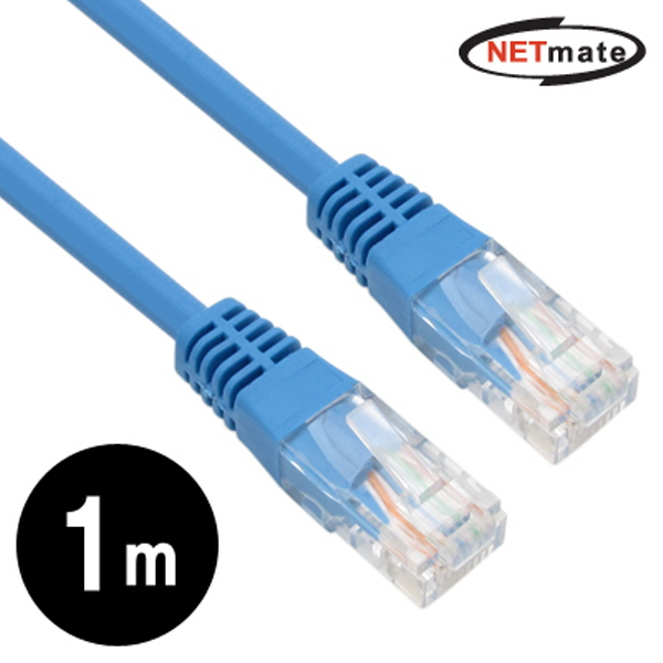 NETmate NMC-U501BL CAT.5E UTP 다이렉트 케이블(블루) 1m