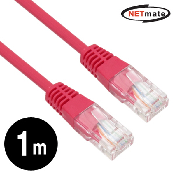 NETmate NMC-U501R CAT.5E UTP 다이렉트 케이블(레드) 1m
