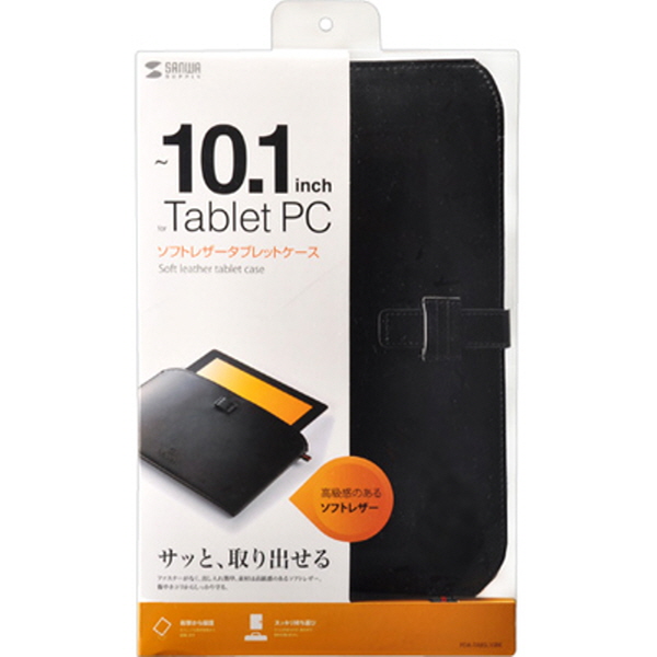 SANWA PDA-TABSL10BK 10.1형 태블릿PC 소프트 인조가죽 케이스(블랙)