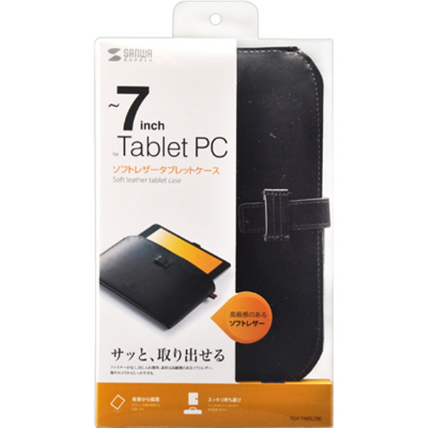 SANWA PDA-TABSL7BK 7형 태블릿PC 소프트 인조가죽 케이스(블랙)