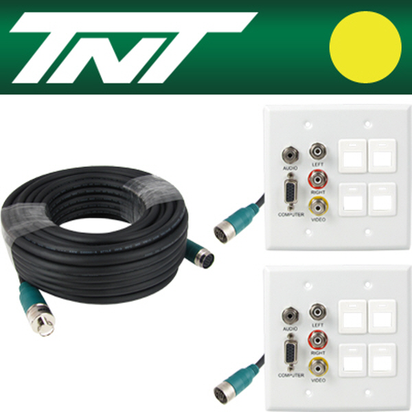 TNT NM-TNTA10S7 RGB+스테레오 or 3RCA + 4모듈 월 플레이트 분리형(배관용) 케이블 10m