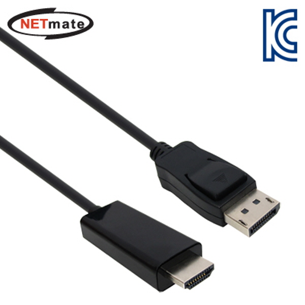 NETmate DC-H4 (Black) 5M DisplayPort to HDMI 케이블 5m