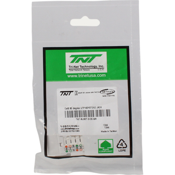TNT NM-TNT76 CAT.6 UTP 스냅인 키스톤잭 모듈(90°)