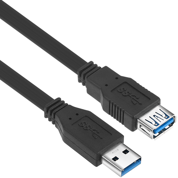 NETmate NMC-UF305F USB3.0 연장 AM-AF FLAT 케이블 0.5m (블랙)