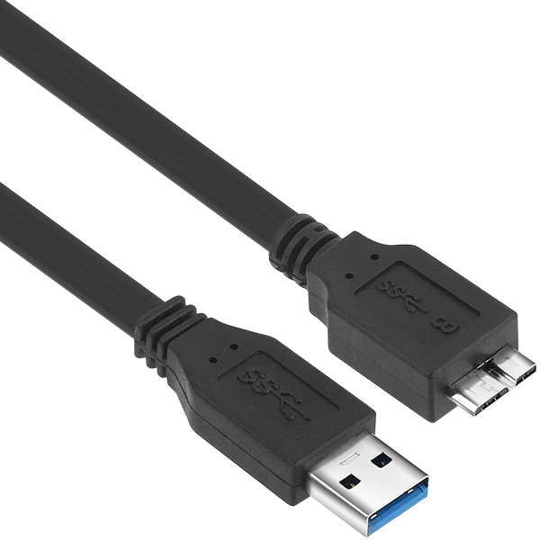 NETmate NMC-UM320F USB3.0 MicroB FLAT 케이블 2m (블랙)