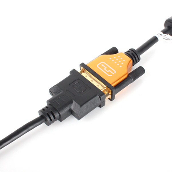 NETmate NM-HD01L DVI to HDMI(Lock) 케이블 젠더 0.2m