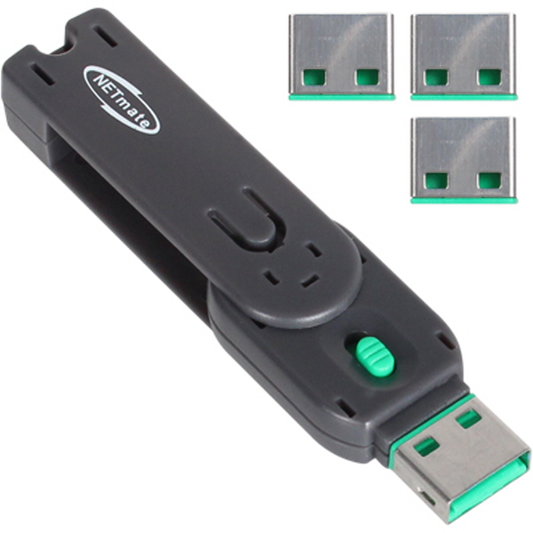 NETmate NM-UL01G 스윙형 USB포트 잠금장치(그린)