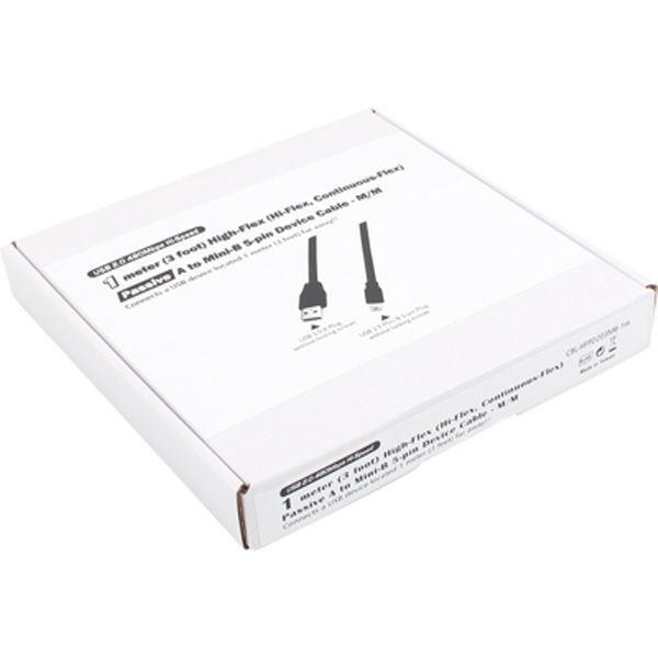 NETmate CBL-HFPD203MB-3M USB2.0 High-Flex AM-Mini 5핀 케이블 3m