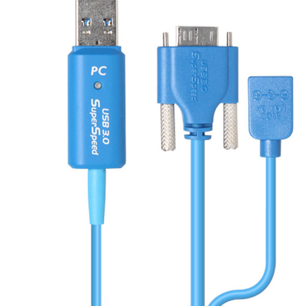 NETmate CBL-U3AOC03-30M USB3.0 Fiber Optic AM-MicroB(Lock) 리피터 30m (전원 아답터 포함)