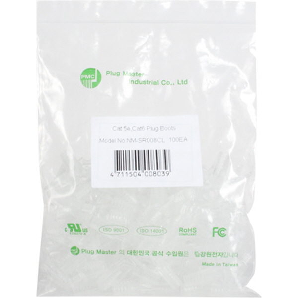 PLUG MASTER NM-SR008CL RJ-45 락(Lock) 부트(6Ø/클리어/100개)