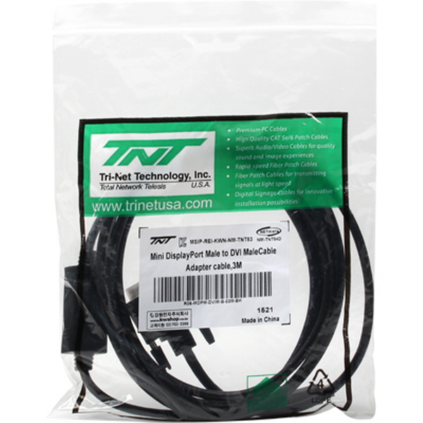 TNT NM-TNT84D Mini DisplayPort to DVI(18+1) 케이블 3m