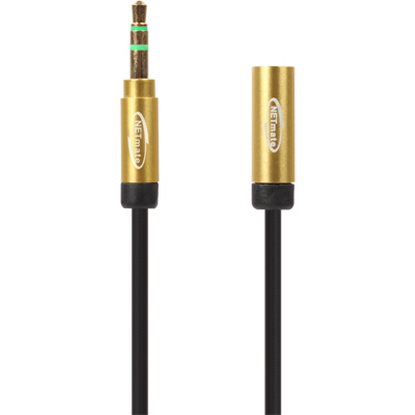 NETmate NMA-MK05FN 초슬림 스테레오 연장 케이블 New 0.5m (OFC/금도금/AUX 케이블)