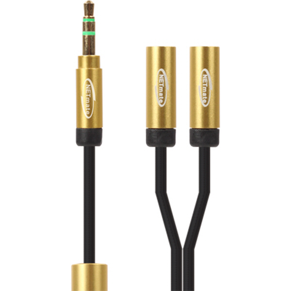 NETmate NMA-MK015YN 초슬림 스테레오 Y 케이블 New 0.15m (OFC/금도금/AUX 케이블)