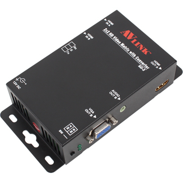 NETmate SD-2 멀티포맷 2:2 매트릭스 분배기(입력 HDMI x2, 출력 HDMI & VGA)
