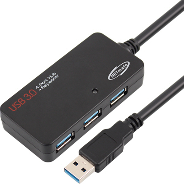 NETmate NMC-LA305 USB3.0 4포트 허브 + 리피터 5m