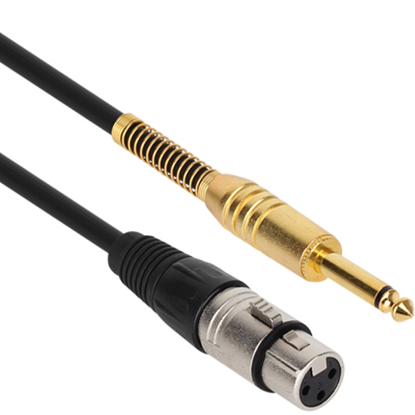 NETmate NMC-XLR501F XLR 캐논(F)-TS(5.5 Mono) 마이크 케이블 1m