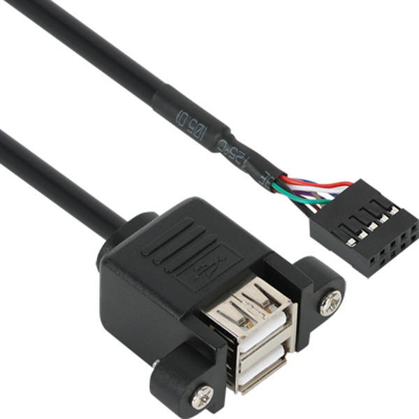 NETmate NM-UBC05 USB2.0 2포트 메인보드 연결 판넬형 케이블 0.5m