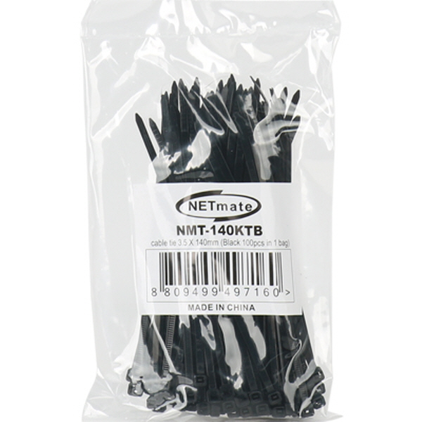 NETmate NMT-140KTB 3.5x140mm 케이블 타이 (블랙/100EA)
