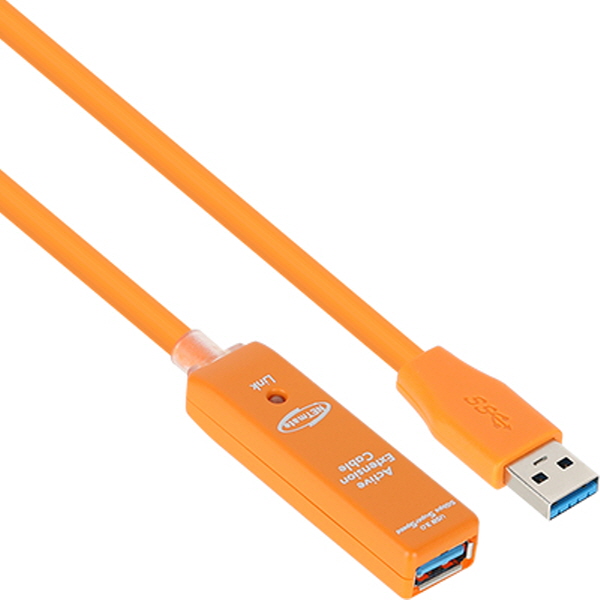 NETmate CBL-302OR-5M USB3.0 리피터 5m (오렌지/전원 아답터 포함)