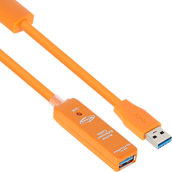 NETmate CBL-302OR-20M USB3.0 리피터 20m (오렌지/전원 아답터 포함)