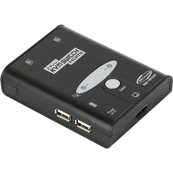 NETmate NM-HK02K HDMI KVM 2:1 스위치(USB/케이블 포함)