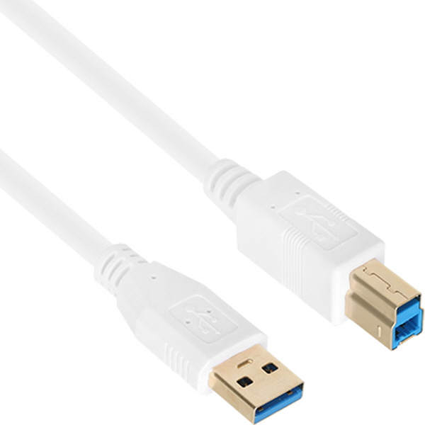 NETmate NM-UB320Z USB3.0 AM-BM 케이블 2m (화이트)