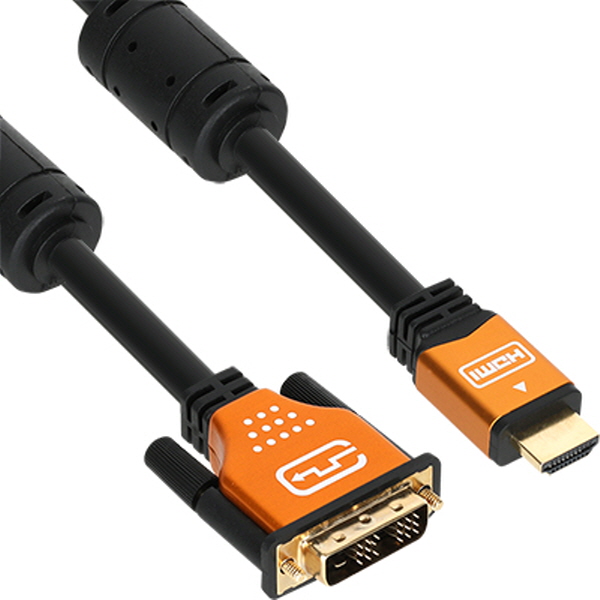 NETmate NM-HD03GZ HDMI to DVI Gold Metal 케이블 3m