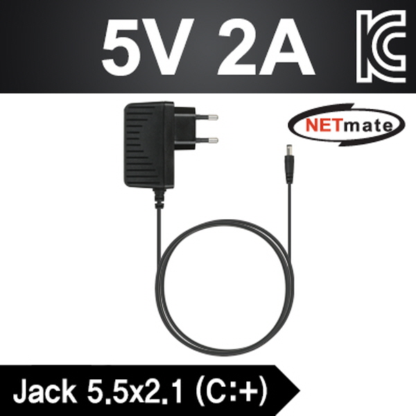 NETmate NMX-P5251A DC 5V 2A SMPS 아답터[5.5x2.1mm(C:+)]