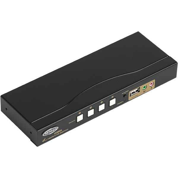 NETmate NM-HKD04C 4K 지원 HDMI KVM 4:1 스위치(USB/케이블 포함)