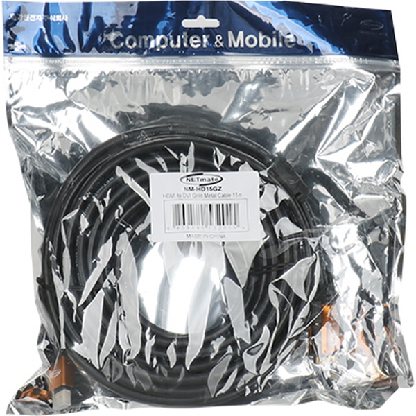 NETmate NM-HD15GZ  HDMI to DVI Gold Metal 케이블 15m