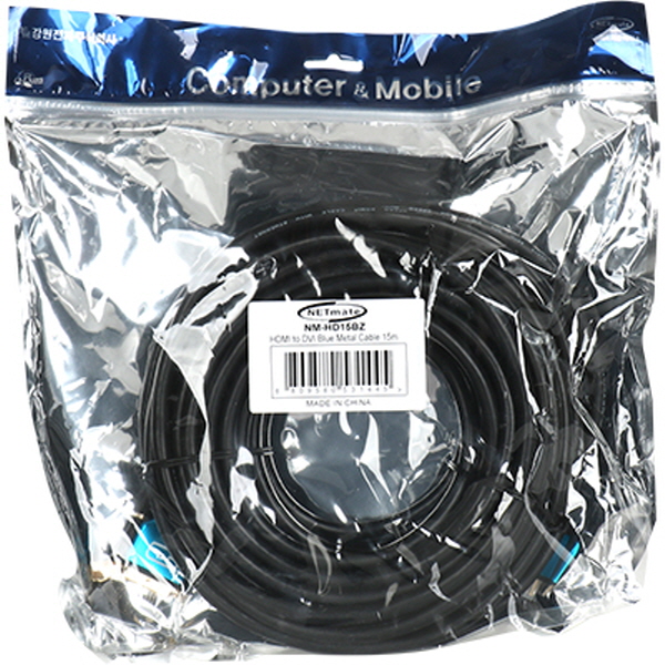 NETmate NM-HD15BZ HDMI to DVI Blue Metal 케이블 15m