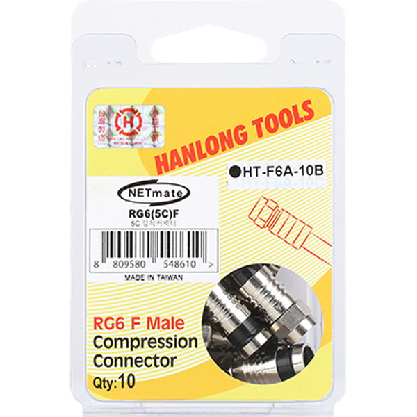 NETmate RG6(5C)F 5C F Male 압착 커넥터(10개)