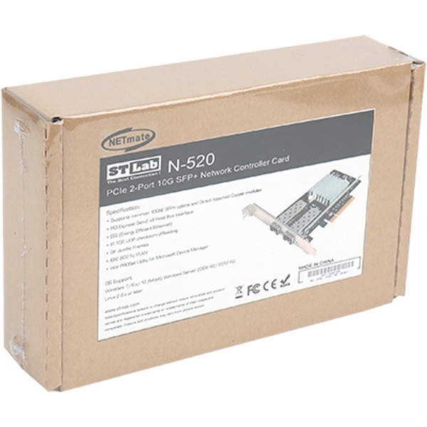 NETmate N-520 PCI Express 듀얼 10GbE SFP+ 랜카드(Intel 82599 칩셋)(모듈 미포함)