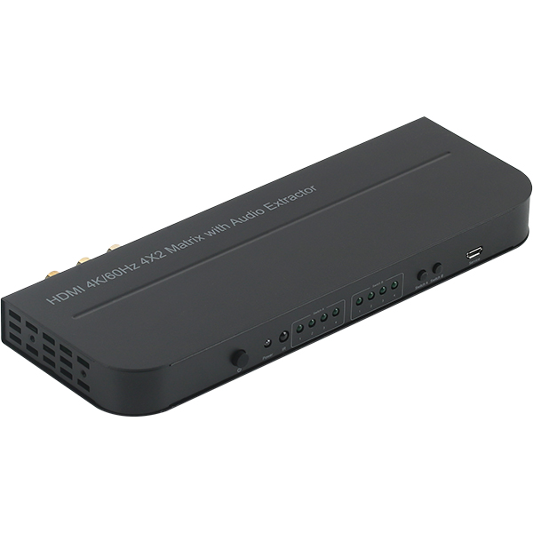 NETmate NM-HXA42 4K 60Hz HDMI 2.0 매트릭스 4:2 스위치 (오디오 디임베더)