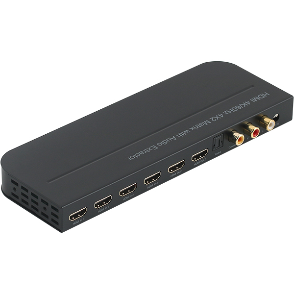 NETmate NM-HXA42 4K 60Hz HDMI 2.0 매트릭스 4:2 스위치 (오디오 디임베더)