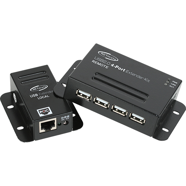 NETmate KW-414C USB2.0 4포트 리피터(RJ-45/50m)(전원 아답터 포함)