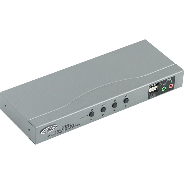 NETmate NM-DKD04C 4K 60Hz Displayport KVM 4:1 스위치(USB/케이블 포함)