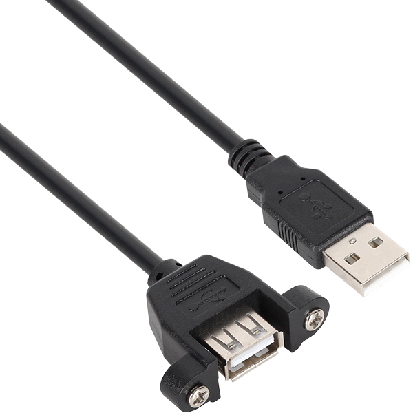 NETmate NMC-UF220SB USB2.0 연장 AM-AF 판넬형 케이블 2m(블랙)