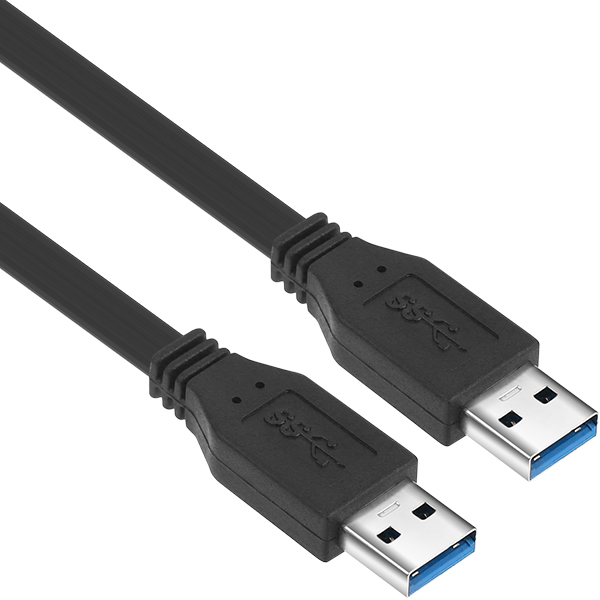 NETmate NMC-UA303F USB3.0 AM-AM FLAT 케이블 0.3m (블랙)
