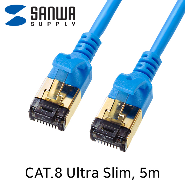 SANWA KB-T8SL-05BL CAT.8 SSTP Ultra Slim 랜 케이블 5m