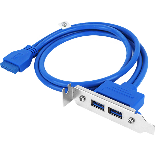 NETmate NM-U302BL USB3.0 2포트 브라켓 0.5m (LP브라켓 포함)