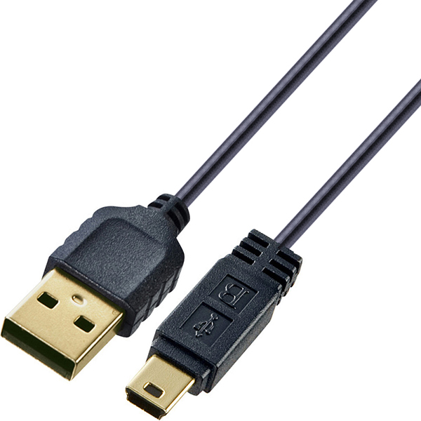 SANWA KU-SLAMB520BKK USB2.0 AM-Mini 5핀 초슬림 케이블 2m